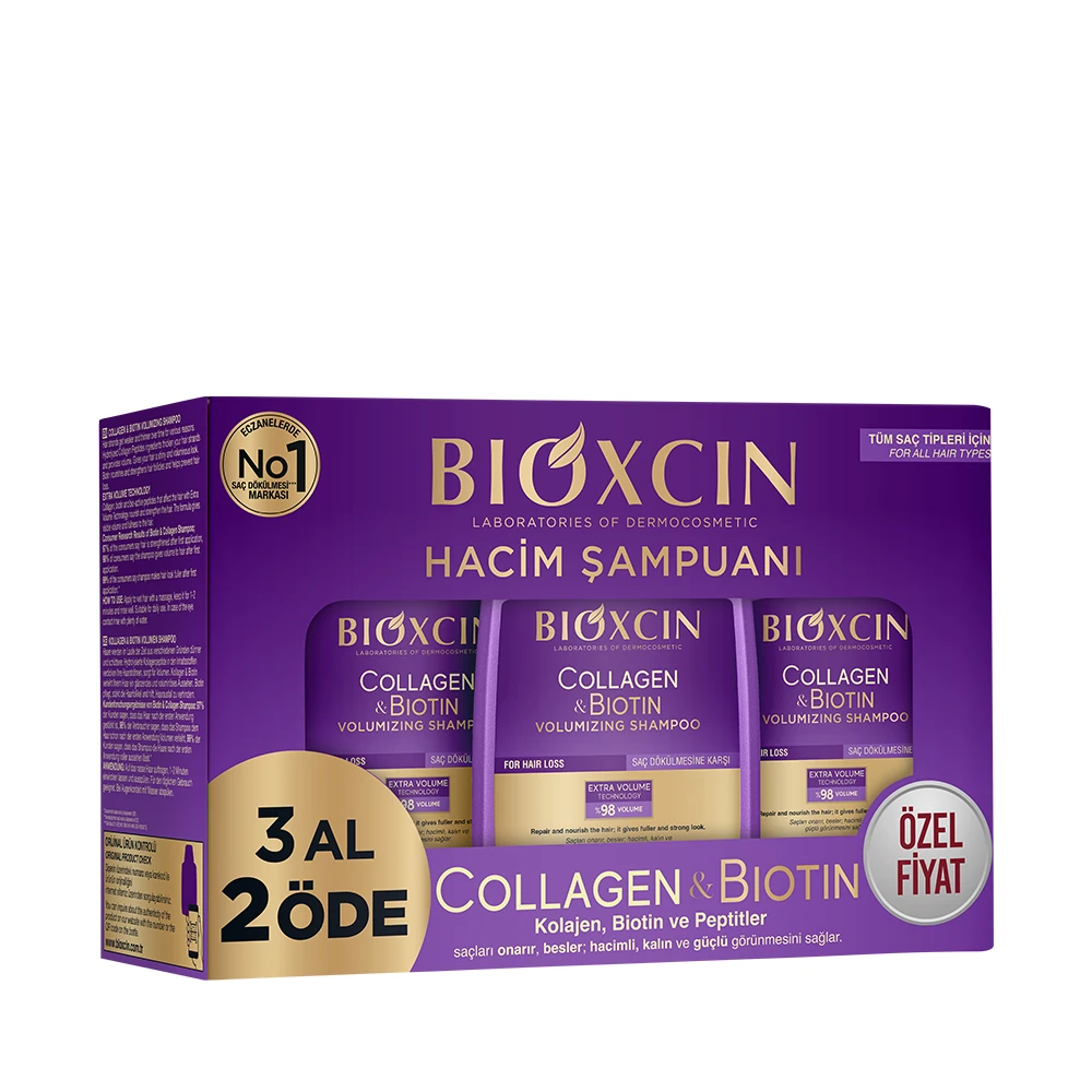 شامپو ضد ریزش بیوکسین مدل Collagen & Biotin